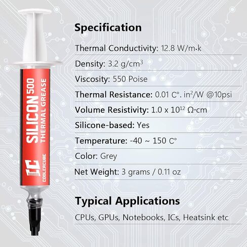 Thermal Paste, 2g CPU Thermal Compound Paste, Heatsink Paste for All Coolers, CPU, GPU, IC Processor, Carbon Based High Performance, Thermal Interface Material in Kuwait