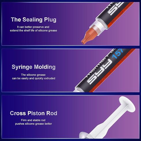Thermal Paste, SYY 2 Grams CPU Paste Thermal | Carbon Formula; Fast Heat Transfer; CPU/GPU Compatible; Easy Application; Reliable Cooling in Kuwait