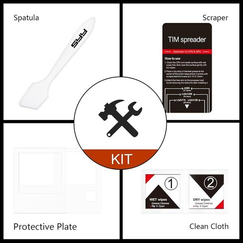 Thermal Paste, SYY 2 Grams CPU Paste Thermal | Carbon Formula; Fast Heat Transfer; CPU/GPU Compatible; Easy Application; Reliable Cooling in Kuwait