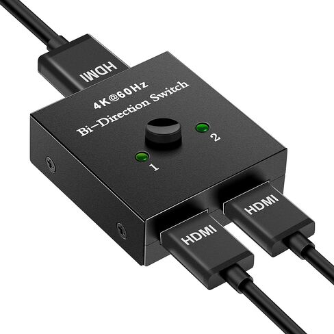 موزع HDMI 2.0 ثنائي الاتجاه HDMI 2.0 HDCP 2.2 مخرج 2 في 1، مقسم HDMI 1 في 2 يدعم HDR ثلاثي الابعاد لجهاز Xbox PS5/4 Roku Fire Stick HDTV in Kuwait