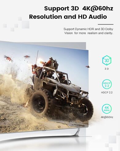 موزع HDMI 2.0 ثنائي الاتجاه HDMI 2.0 HDCP 2.2 مخرج 2 في 1، مقسم HDMI 1 في 2 يدعم HDR ثلاثي الابعاد لجهاز Xbox PS5/4 Roku Fire Stick HDTV in Kuwait