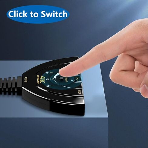 Cuxnoo HDMI Switcher 4K 30Hz, 3 in 1 Out HDMI Switch Selector Support HDCP, HDR, 1080P 3D for HDMI PC, Laptop, PS4 Game Consoles, TV Box  in Kuwait