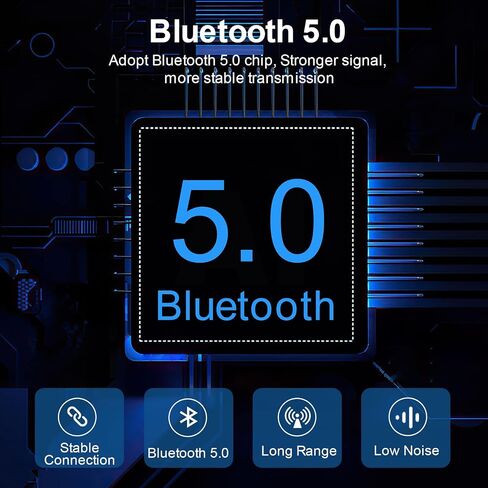 (الأحدث) محول Aux Bluetooth 5.0 للسيارة، جهاز استقبال بلوتوث لنظام ستيريو منزلي للسيارة وسماعات الرأس، محول Bluetooth Aux، جهاز إرسال واستقبال بلوتوث لاسلكي 2 في 1 لإجراء مكالمات بدون استخدام اليدين in Kuwait