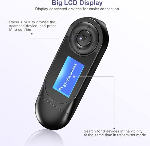 (الأحدث) محول Aux Bluetooth 5.0 للسيارة، جهاز استقبال بلوتوث لنظام ستيريو منزلي للسيارة وسماعات الرأس، محول Bluetooth Aux، جهاز إرسال واستقبال بلوتوث لاسلكي 2 في 1 لإجراء مكالمات بدون استخدام اليدين in Kuwait