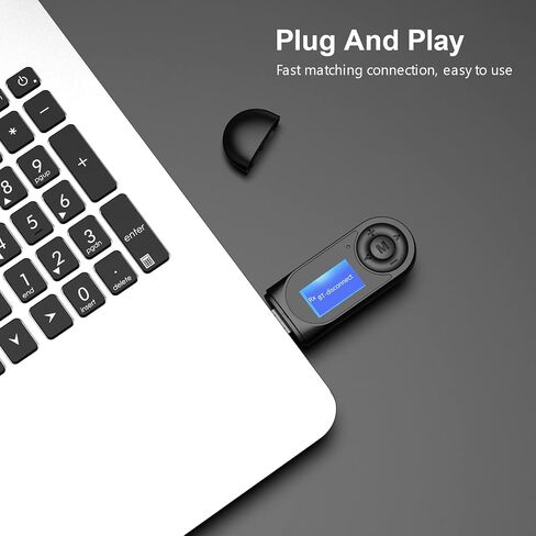 (الأحدث) محول Aux Bluetooth 5.0 للسيارة، جهاز استقبال بلوتوث لنظام ستيريو منزلي للسيارة وسماعات الرأس، محول Bluetooth Aux، جهاز إرسال واستقبال بلوتوث لاسلكي 2 في 1 لإجراء مكالمات بدون استخدام اليدين in Kuwait