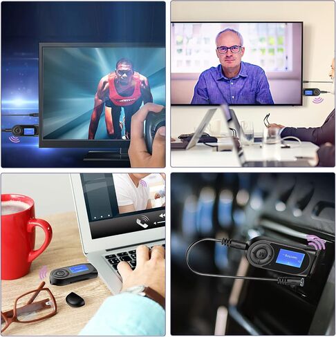 (الأحدث) محول Aux Bluetooth 5.0 للسيارة، جهاز استقبال بلوتوث لنظام ستيريو منزلي للسيارة وسماعات الرأس، محول Bluetooth Aux، جهاز إرسال واستقبال بلوتوث لاسلكي 2 في 1 لإجراء مكالمات بدون استخدام اليدين in Kuwait