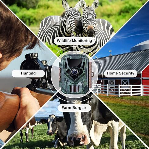 KJK 2 Pack Trail Cameras 24MP 1080P، بطاقة SD 32G وبطاريات 8AA، كاميرا ألعاب مع حركة رؤية ليلية نشطة مقاومة للماء IP66 0.2s وقت التشغيل مع كاميرا بزاوية واسعة 120 درجة لمراقبة الحياة البرية in Kuwait