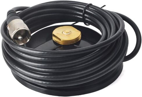 HYS TC-110NMO CB/VHF/UHF/HF Ham Radio Antenna Magnet Mount NMO Connection Style W/5M(16.4ft) RG58 Coaxial Cable PL-259 Plug in Saudi Arabia