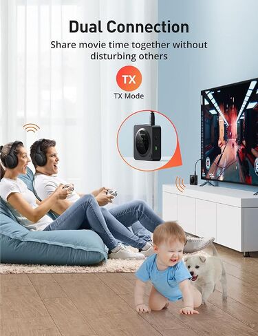 جهاز إرسال بلوتوث 5.0 للتلفزيون / الكمبيوتر الشخصي ، محول وقت قصير Evatronic AptX مع 3.5 مم RCA لنظام ستيريو للسيارة / المنزل ، زوج مع 2 جهازين ، وقت عمل بحد أقصى 22 ساعة في شحن واحد in Kuwait