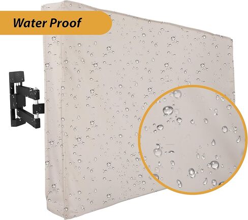 Outdoor TV Cover 58 to 60 inches with Bottom Cover, Waterproof Thick Fabric, Weatherproof Outdoor TV Enclosure for Outside TV, Beige in Kuwait