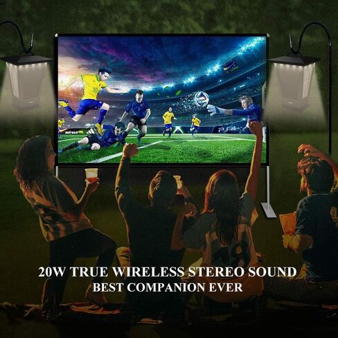 pohopa Bluetooth Speakers Waterproof, 2 Packs True Wireless Stereo Sound 20W Dual Pairing Lantern Indoor Outdoor Speakers with 20 Piece LED Lights, Rich Bass, Pinao Black in Kuwait