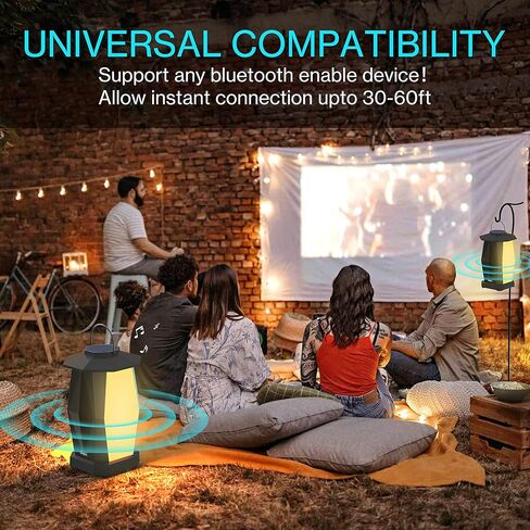 Olafus Outdoor Speaker Bluetooth 2 Pack, 50W Wireless Speakers, IPX5 Waterproof Lantern Speaker with RGB or White Lights, 20H Playtime, Up to 200 Speakers Synch for Pool Patio Garden Backyard Camping in Kuwait
