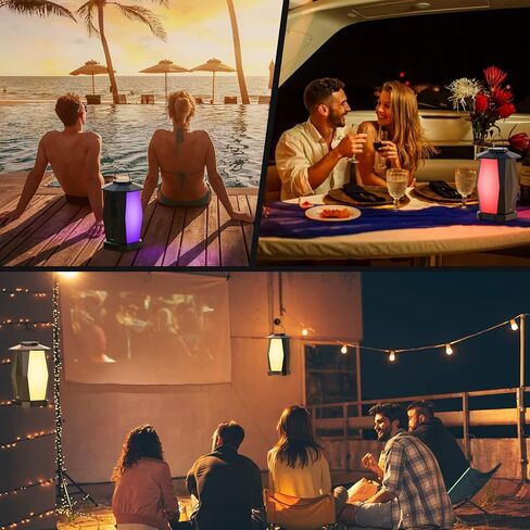 Olafus Outdoor Speaker Bluetooth 2 Pack, 50W Wireless Speakers, IPX5 Waterproof Lantern Speaker with RGB or White Lights, 20H Playtime, Up to 200 Speakers Synch for Pool Patio Garden Backyard Camping in Kuwait