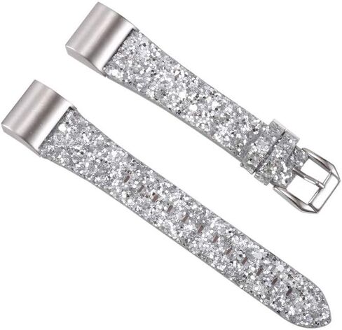 أحزمة Bling متوافقة مع سوار Fitbit Charge 2، حزام نسائي بديل من الجلد اللامع المتوافق مع سوار المعصم Fitbit Charge 2 (ذهبي وردي) in Saudi Arabia