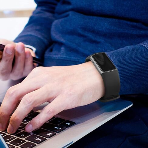 3 Pack Bands Compatible with Fitbit Charge 5 Bands & Fitbit Charge 6 Bands Women Men, Soft Wristbands for Fitbit Charge 5/6 Fitness Tracker (Large,3-Black) in Kuwait