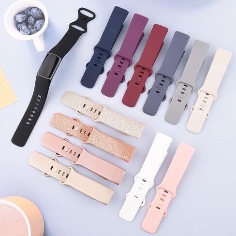 3 Pack Bands Compatible with Fitbit Charge 5 Bands & Fitbit Charge 6 Bands Women Men, Soft Wristbands for Fitbit Charge 5/6 Fitness Tracker (Large,3-Black) in Kuwait