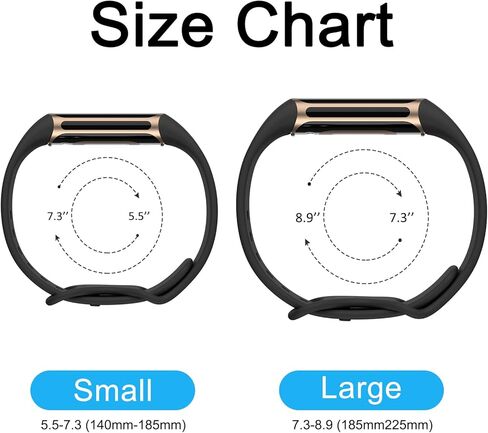 3 Pack Bands Compatible with Fitbit Charge 5 Bands & Fitbit Charge 6 Bands Women Men, Soft Wristbands for Fitbit Charge 5/6 Fitness Tracker (Large,3-Black) in Kuwait