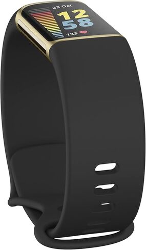 3 Pack Bands Compatible with Fitbit Charge 5 Bands & Fitbit Charge 6 Bands Women Men, Soft Wristbands for Fitbit Charge 5/6 Fitness Tracker (Large,3-Black) in Kuwait