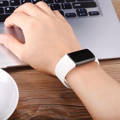 3 Pack Bands Compatible with Fitbit Charge 5 Bands & Fitbit Charge 6 Bands Women Men, Soft Wristbands for Fitbit Charge 5/6 Fitness Tracker (Large,3-Black) in Kuwait