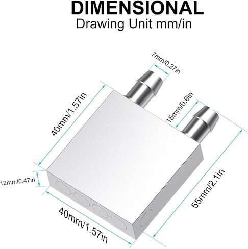 DIYhz Aluminum Water Cooling Block, Liquid Water Cooler Heat Sink System for PC Computer CPU Graphics Radiator Heatsink Endothermic Head Silver(40mm x 40mm x 12mm) in Saudi Arabia
