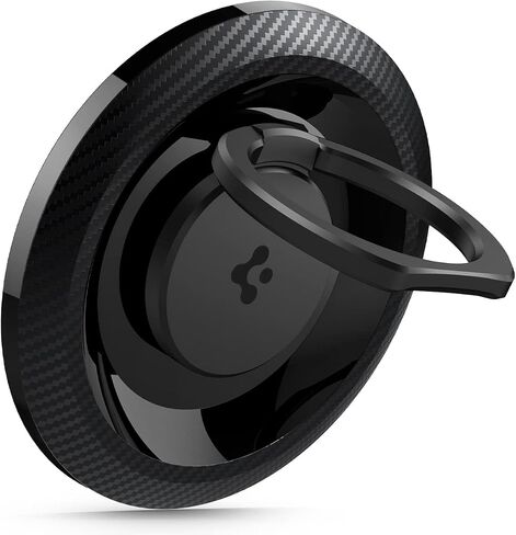 Spigen O-Mag Ring (Upgraded) (MagFit) Magnetic Phone Holder Grip (Popsocket) Designed for MagSafe Compatible with iPhone 15 Pro Max, 15 Pro, 15 Plus, 15, 14, 13, and 12 Series - Black in Saudi Arabia