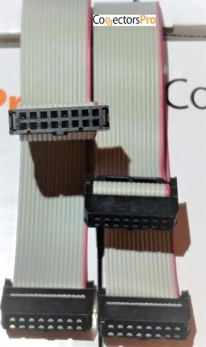 Connectors Pro Pc Accessories 8 Inces 20cm Length 2x4 8P IDC 4-Pack Silver Flat Ribbon Cable with Black 2.54mm FC Dual Row Female to Female Connectors (8P-20cm-4PK) in Kuwait