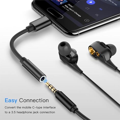 محول سماعة الرأس PADCR USB C، محول صوت سماعة الرأس USB-C إلى مقبس 3.5 مم، عالمي in Saudi Arabia