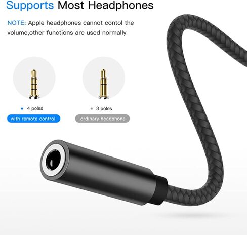 محول سماعة الرأس PADCR USB C، محول صوت سماعة الرأس USB-C إلى مقبس 3.5 مم، عالمي in Saudi Arabia