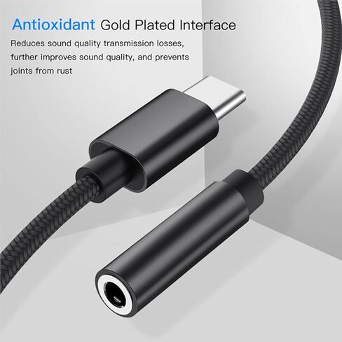 محول سماعة الرأس PADCR USB C، محول صوت سماعة الرأس USB-C إلى مقبس 3.5 مم، عالمي in Saudi Arabia