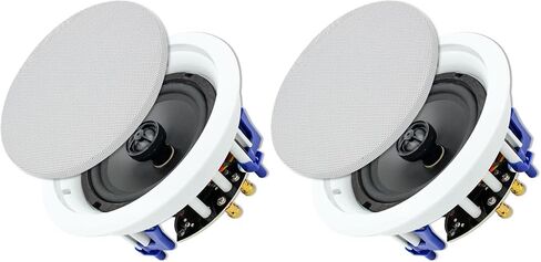 Herdio Ceiling Speakers 6.5 Inch, 320W 2-Way Round Flush Mount Speakers, Premium Stereo Sound, Easy to Install, Perfect for Home Theater Living Room Bathroom Office, (White, Pair) in Saudi Arabia