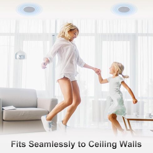 Herdio Ceiling Speakers 6.5 Inch, 320W 2-Way Round Flush Mount Speakers, Premium Stereo Sound, Easy to Install, Perfect for Home Theater Living Room Bathroom Office, (White, Pair) in Saudi Arabia
