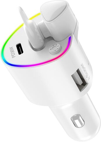 جهاز إرسال FM بلوتوث من Olipiter، محول سيارة بلوتوث، محول شاحن سيارة لاسلكي مع شحن سريع QC3.0+PD36W لمعظم الهواتف الذكية in Kuwait