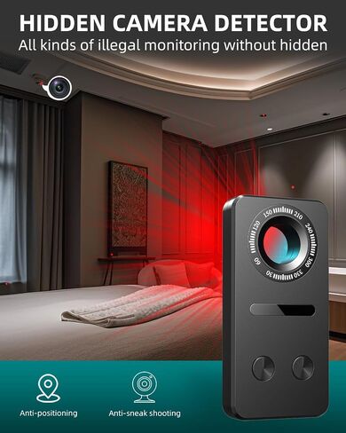 YVOER Hidden Camera Detectors,Hidden Devices Detector,Infrared Camera Sweeper,Camera Detector,Spy Camera Detector,Bug Detector, Spy Detector,Hidden Camera Finder,for Magnetic GPS,Hotel,Car,Home in Saudi Arabia