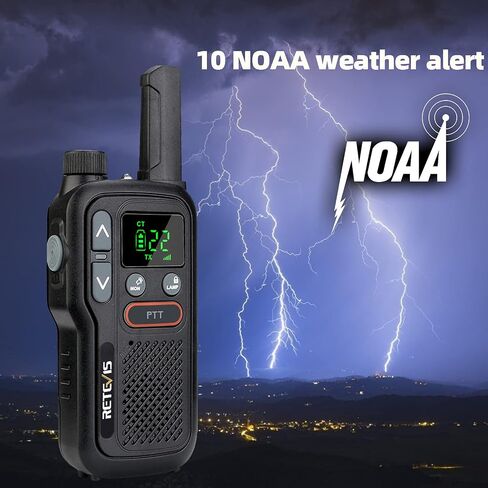 Retevis RB18 Walkie Talkies Rechargeable,Outdoor 2 Way Radios for Adults, NOAA Weather Alert Flashlight Dual PTT VOX,Portable Two Way Radios for Hiking Camping Hunting(1 Pack) in Saudi Arabia