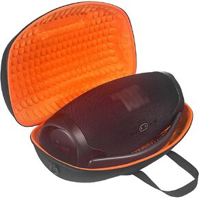 زاراكل حقيبة سفر صلبة من مادة ايفا حقيبة تخزين واقية حقيبة حمل لمكبرات الصوت جيه بي ال بوم بوكس 3/بوم بوكس 2 المحمولة بتقنية البلوتوث (اسود خارجي مع برتقالي من الداخل) in Kuwait