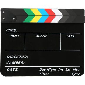 YUUGAA Clapperboard Director، 30x25CM مخرج فيديو مشهد Clapperboard فيلم احترافي فيلم عمل التصفيق أداة أكريليك in Saudi Arabia