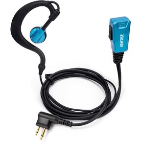 Remtise Single Wire Earhook Earpiece with Mic for Motorola Walkie Talkies, Headset and PTT Compatible Motorola 2 Way Radios BPR40/CP/CLS/DTR/PR/RDU/RMU Series (Blue)