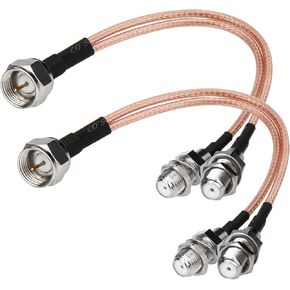 F-Type RG6 Splitter Coax Cable, 75Ohm 3 Way Splitter Combiner for TV Antenna, 6.8inch F Male to F Dual Female RG316 Cable, Enhanced Signal Transmission & Channel Reception, Flexible for Tight Spaces in Kuwait