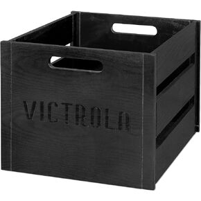 Victrola Wooden Record Crate, Black (VA-20-BLK)