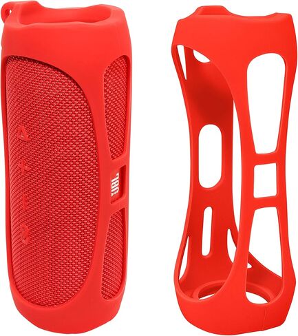 Silicone Cover Skin for JBL FLIP 5 Waterproof Portable Bluetooth Speaker, by Alltravel, Portable Full Protection Solution, Customized Skin with Color and Shape Matching, for FLIP 5 only (Black) in Saudi Arabia