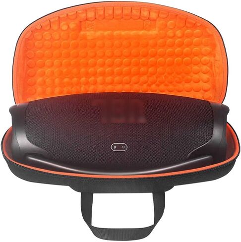 زاراكل حقيبة سفر صلبة من مادة ايفا حقيبة تخزين واقية حقيبة حمل لمكبرات الصوت جيه بي ال بوم بوكس 3/بوم بوكس 2 المحمولة بتقنية البلوتوث (اسود خارجي مع برتقالي من الداخل) in Kuwait