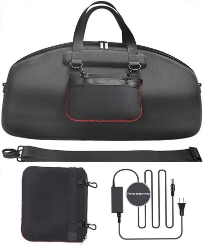 زاراكل حقيبة سفر صلبة من مادة ايفا حقيبة تخزين واقية حقيبة حمل لمكبرات الصوت جيه بي ال بوم بوكس 3/بوم بوكس 2 المحمولة بتقنية البلوتوث (اسود خارجي مع برتقالي من الداخل) in Kuwait