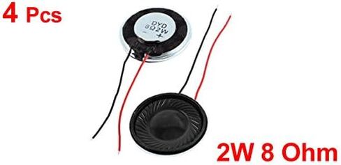 uxcell a15080600ux0275 Metal Shell Round Internal Magnet Speaker 2W 8 Ohm (Pack of 4) in Saudi Arabia