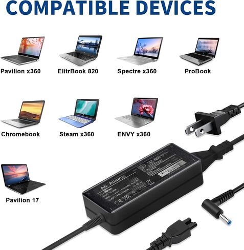 KOGYTRI 45W HP Laptop Charger, 19.5V 2.31A AC Power Adapter, Suitable for HP Chromebook, HP Elitebook, HP Pavilion, HP Spectre, HP Envy, HP Steam in Saudi Arabia