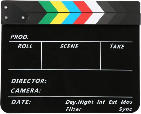 YUUGAA Clapperboard Director,30x25CM Director Video Scene Clapperboard Professional Movie Film Action Clap Tool Acrylic in Saudi Arabia