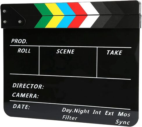 YUUGAA Clapperboard Director,30x25CM Director Video Scene Clapperboard Professional Movie Film Action Clap Tool Acrylic in Saudi Arabia