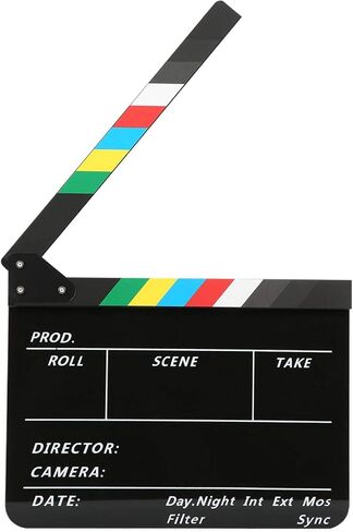 YUUGAA Clapperboard Director,30x25CM Director Video Scene Clapperboard Professional Movie Film Action Clap Tool Acrylic in Saudi Arabia