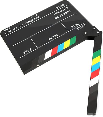 YUUGAA Clapperboard Director,30x25CM Director Video Scene Clapperboard Professional Movie Film Action Clap Tool Acrylic in Saudi Arabia