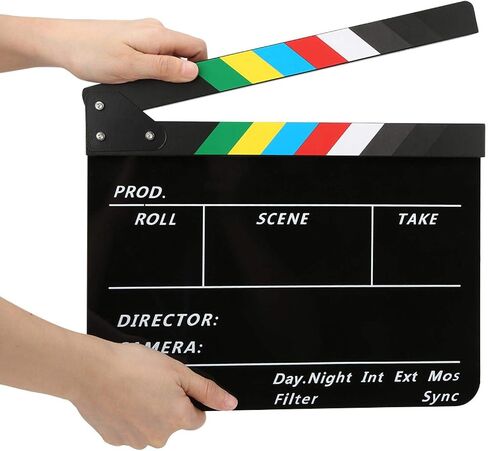 YUUGAA Clapperboard Director,30x25CM Director Video Scene Clapperboard Professional Movie Film Action Clap Tool Acrylic in Saudi Arabia