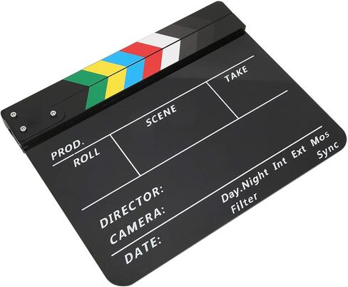 YUUGAA Clapperboard Director,30x25CM Director Video Scene Clapperboard Professional Movie Film Action Clap Tool Acrylic in Saudi Arabia